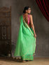 Parakeet Green Kota Doria Saree with Border & Tassles